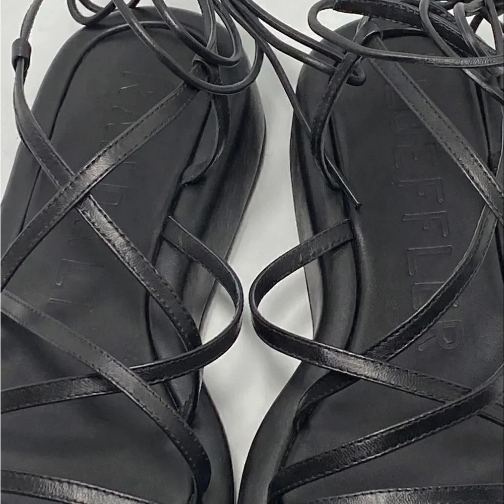 Loeffler Randall Beau Black Wrap Platform Sandal size 9